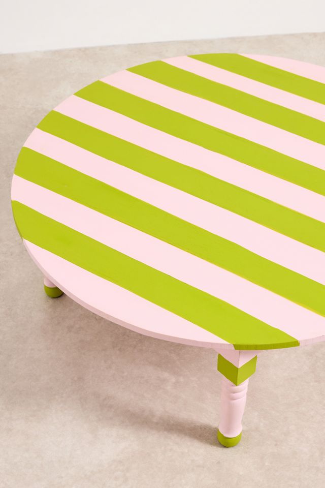Striped Hand-Painted Coffee Table #4