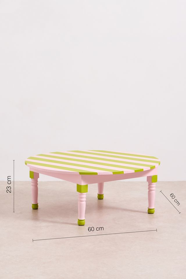 Striped Hand-Painted Coffee Table #5
