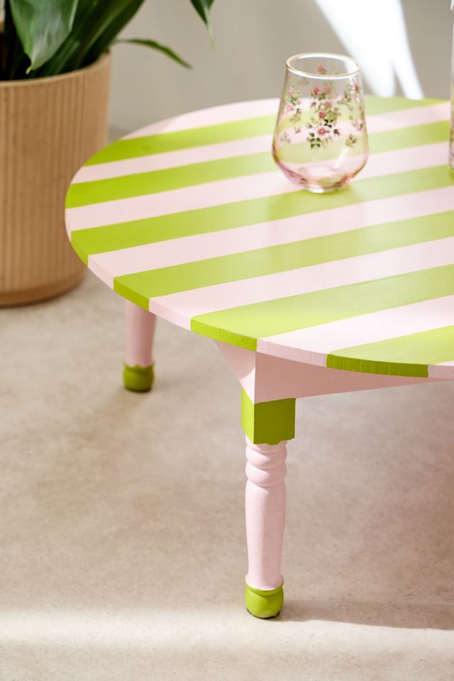 Striped Hand-Painted Coffee Table #1