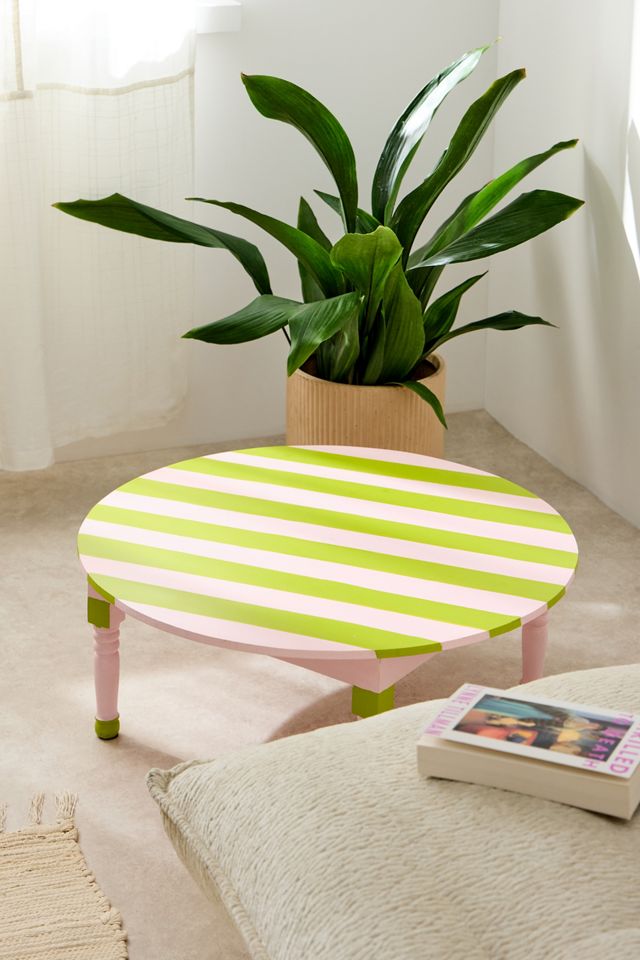 Striped Hand-Painted Coffee Table #2