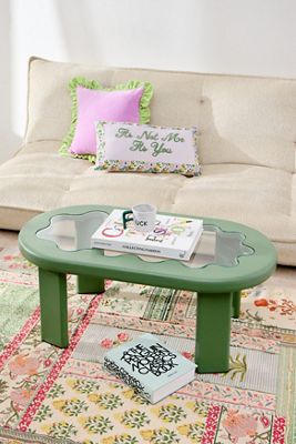 Green Wavy Scalloped Coffee Table
