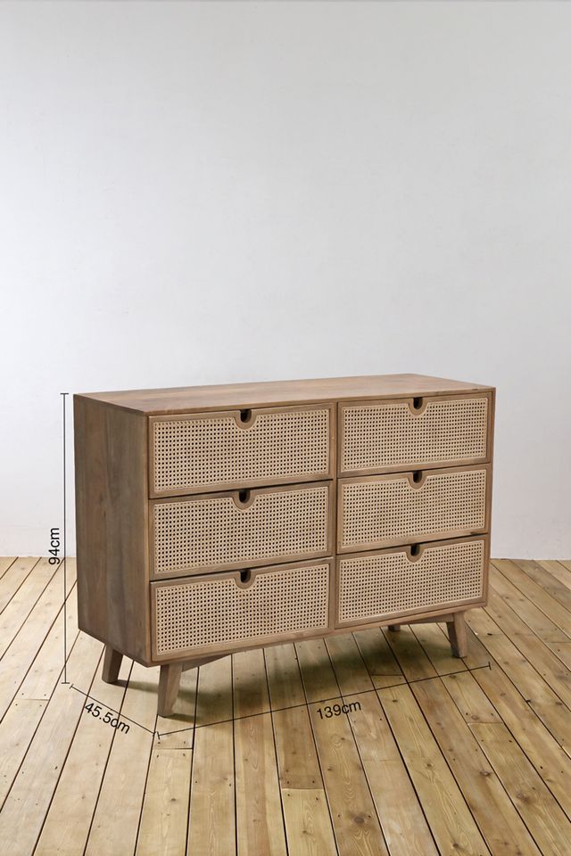Marte Rattan 6-Drawer Dresser #3