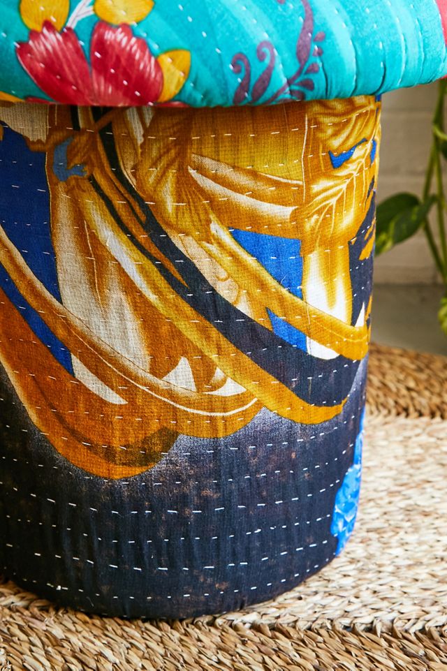 Urban Renewal One-Of-A-Kind Kantha Tall Mushroom Stool  #3