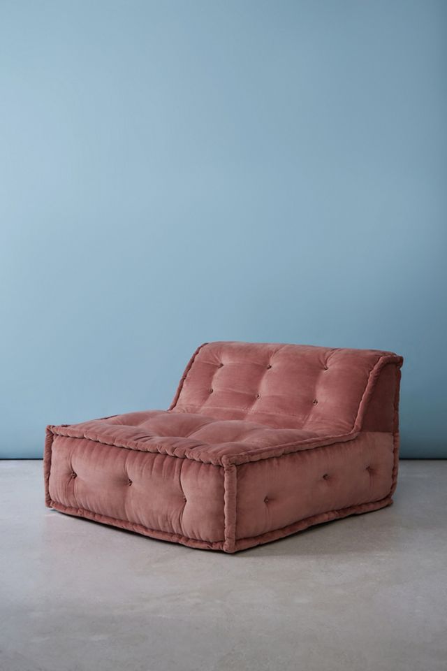 Reema Pink Velvet Two-Seater Floor Cushion #3