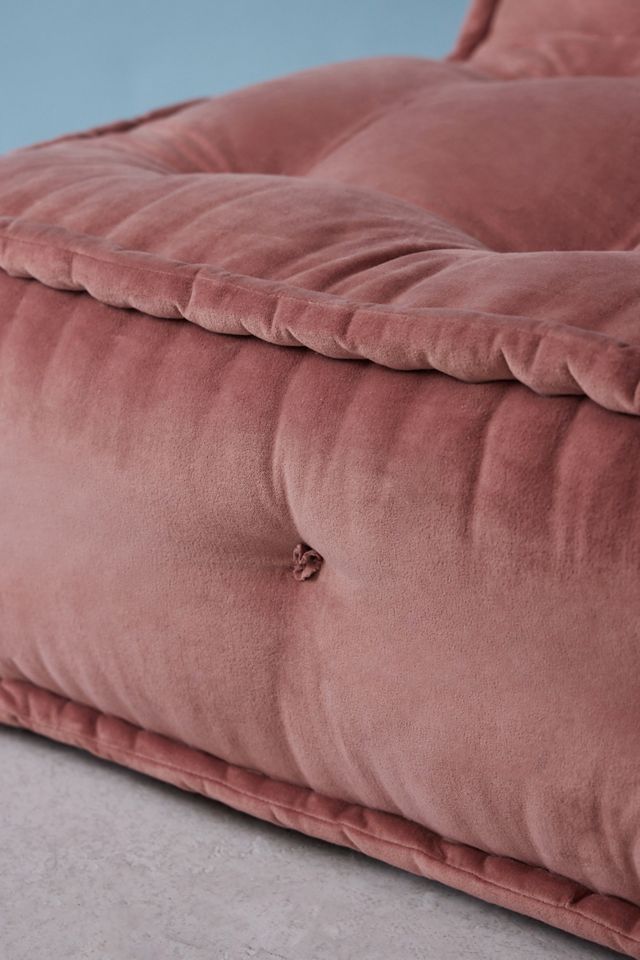 Reema Pink Velvet Two-Seater Floor Cushion #4