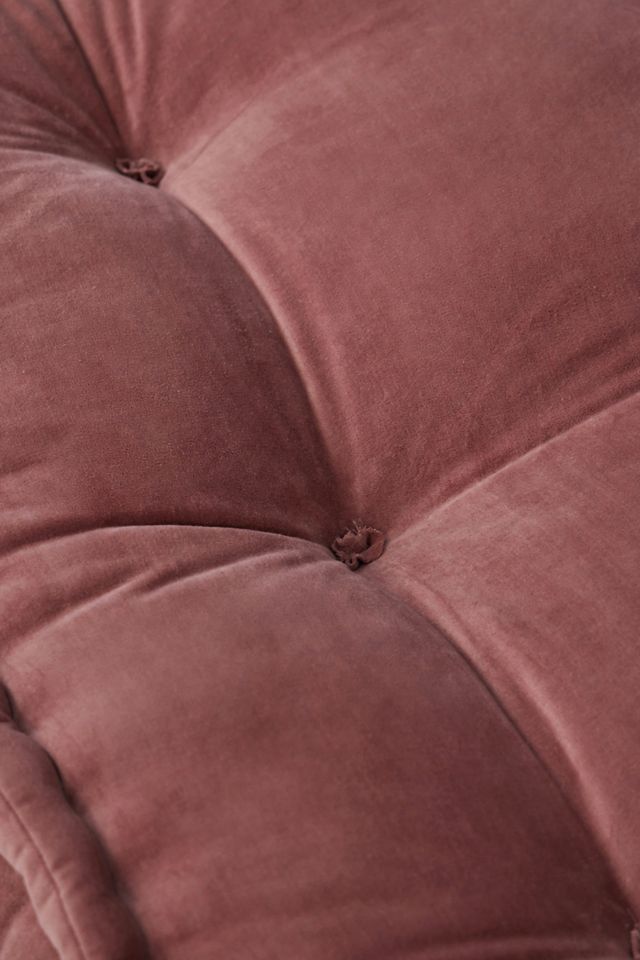 Reema Pink Velvet Two-Seater Floor Cushion #6