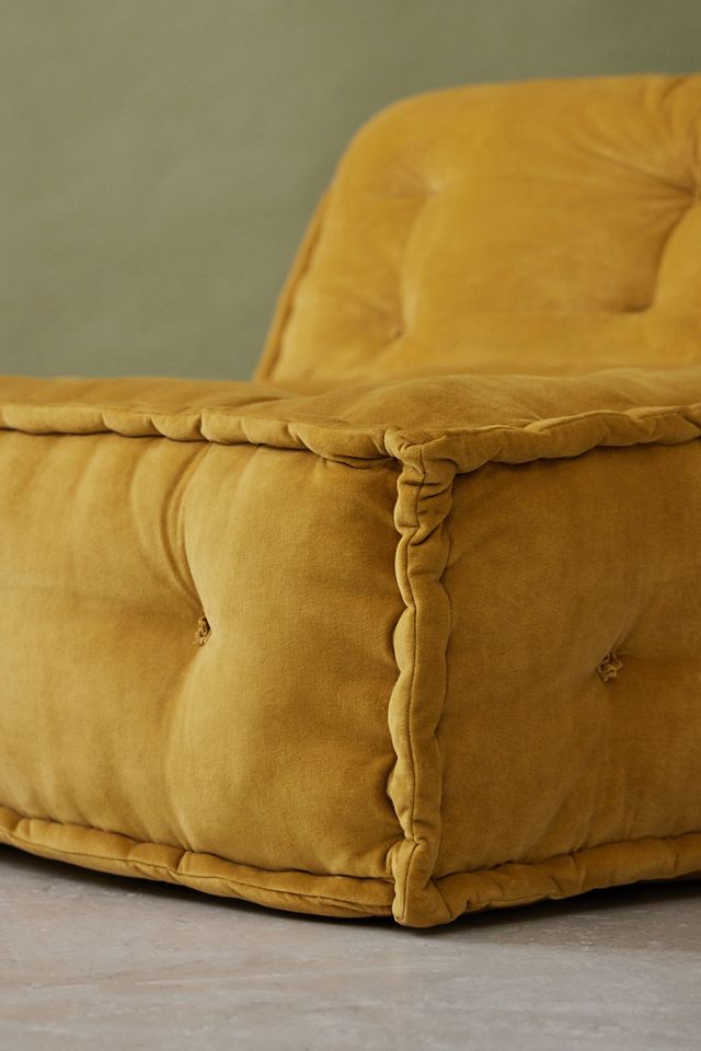 Reema Mustard Velvet Two-Seater Floor Cushion #3