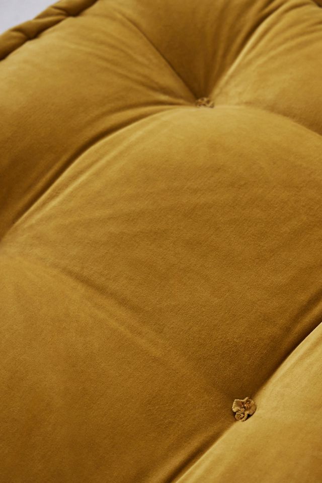 Reema Mustard Velvet Two-Seater Floor Cushion #4