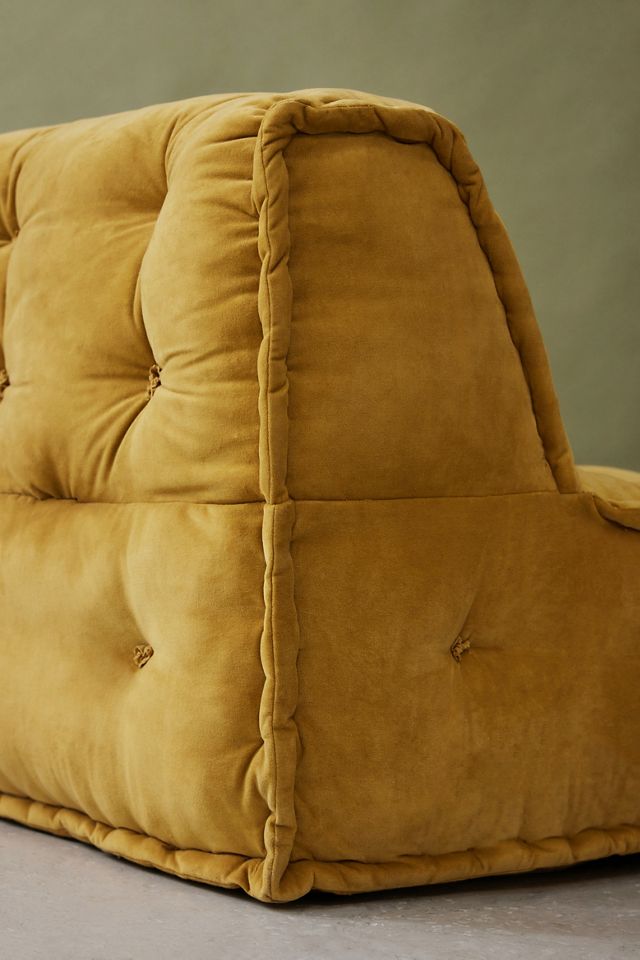 Reema Mustard Velvet Two-Seater Floor Cushion #5