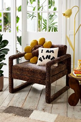 Everly Leopard Print Velvet Chair