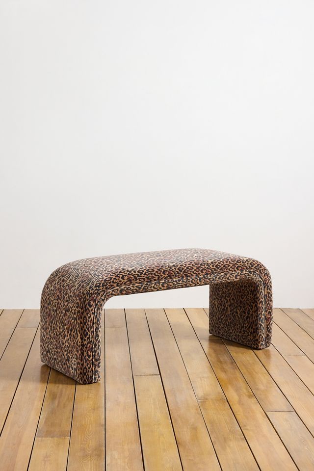 Juliette Leopard Velvet Bench #1