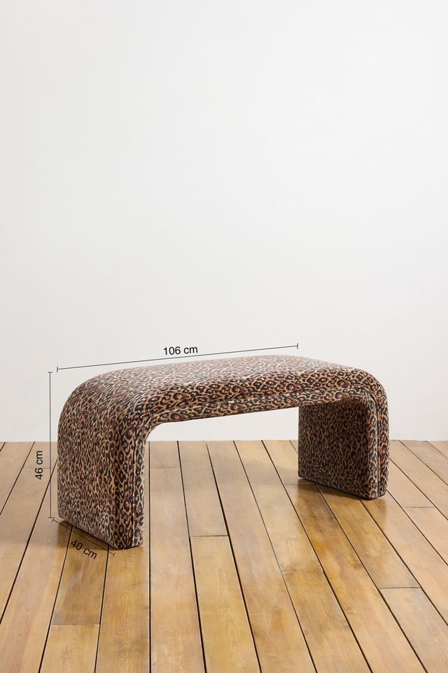 Juliette Leopard Velvet Bench #3