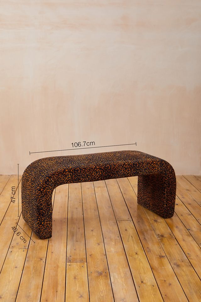 Juliette Leopard Velvet Bench  #4