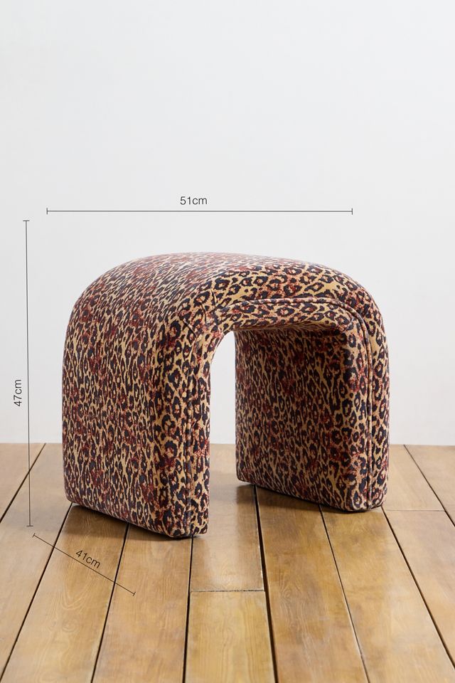 Juliette Leopard Velvet Stool #3