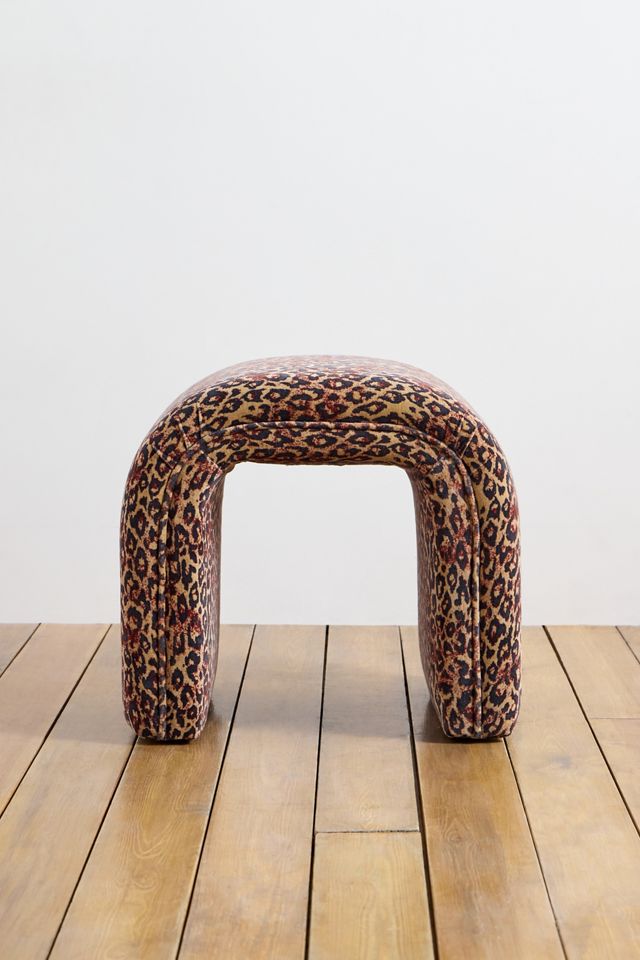 Juliette Leopard Velvet Stool #4