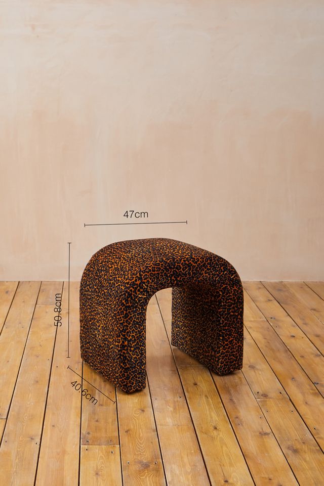 Juliette Leopard Velvet Stool #4