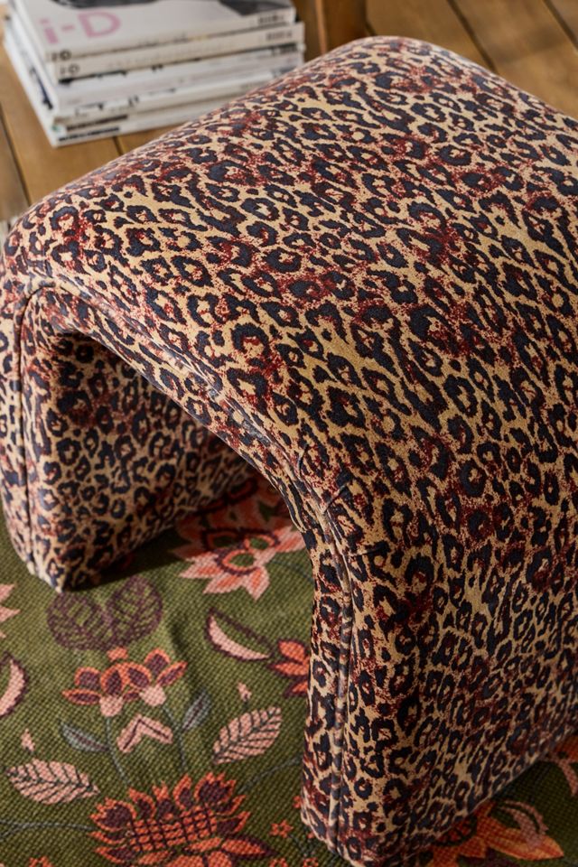 Juliette Leopard Velvet Stool #1