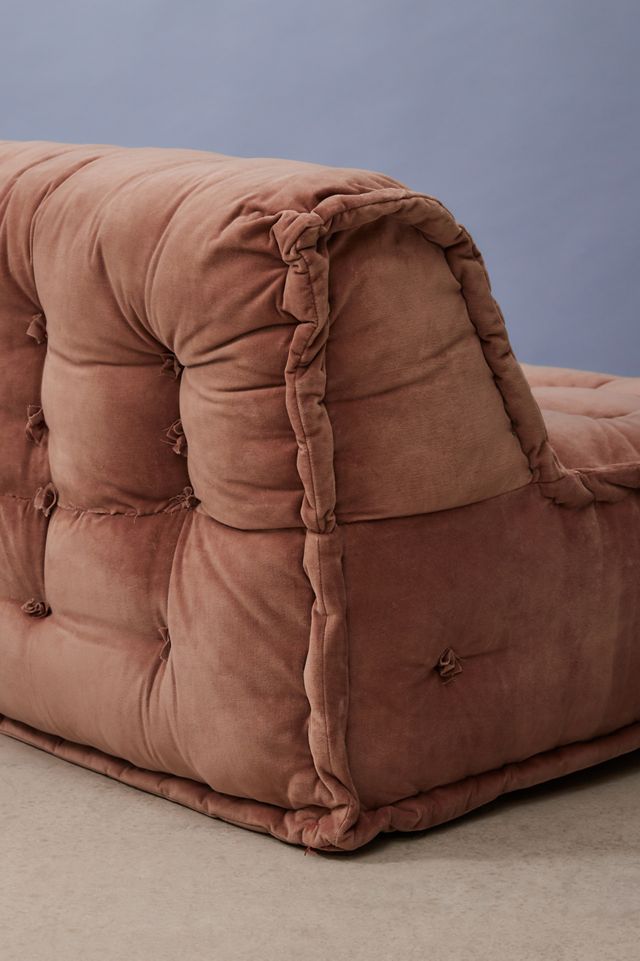 Reema Blush Velvet Two-Seater Floor Cushion #2