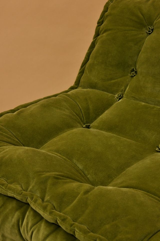 Reema Dark Green Velvet Two-Seater Floor Cushion #4
