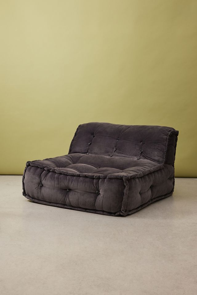 Reema Ink Velvet Two-Seater Floor Cushion #1