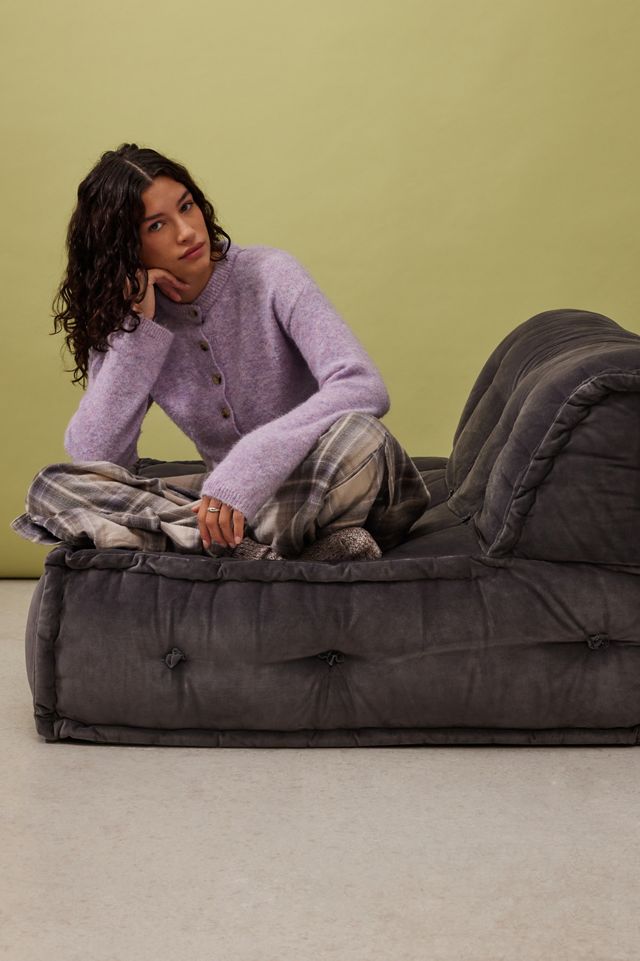 Reema Ink Velvet Two-Seater Floor Cushion #5