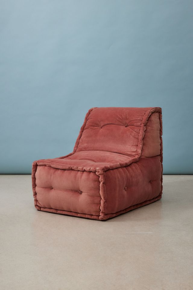 Reema Blush Velvet One-Seater Floor Cushion #1