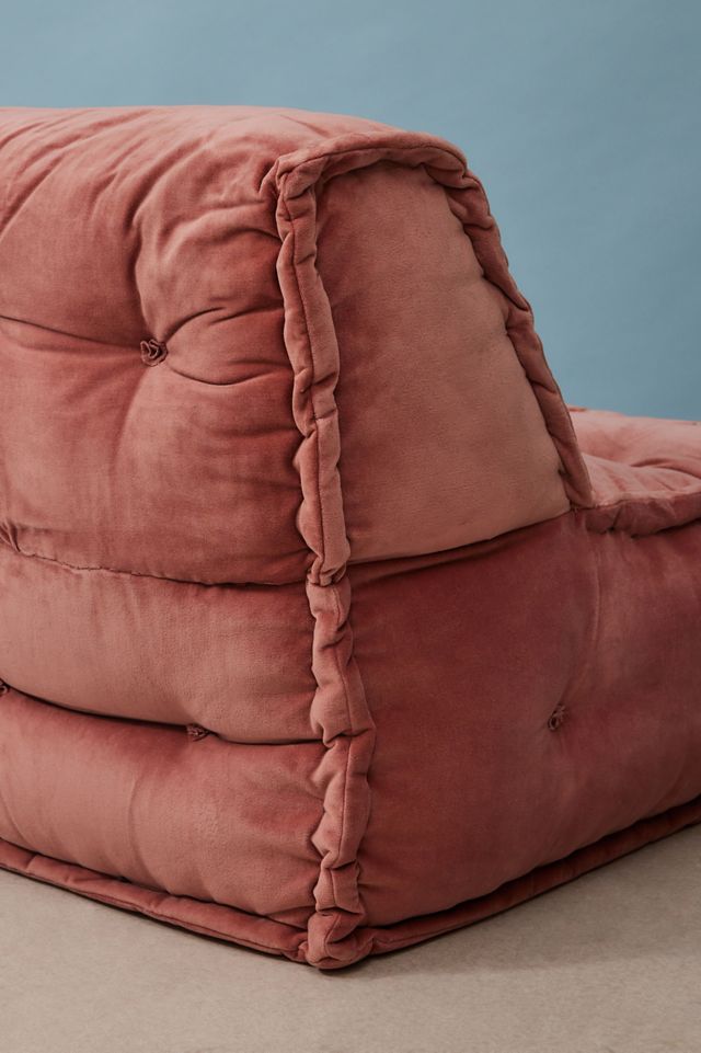 Reema Blush Velvet One-Seater Floor Cushion #2