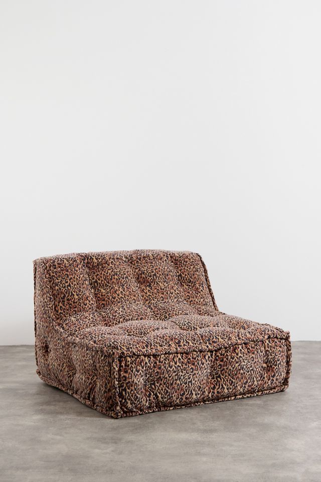 Reema Leopard Print Velvet Two-Seater Floor Cushion #1
