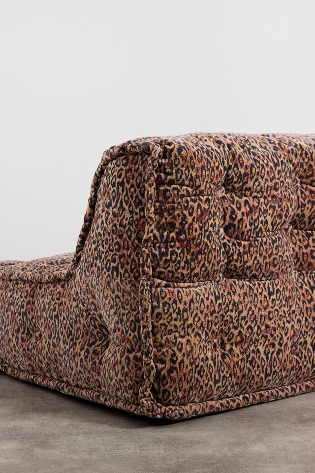 Reema Leopard Print Velvet Two-Seater Floor Cushion #4