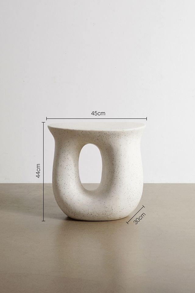 White Vera Ceramic Side Table #4