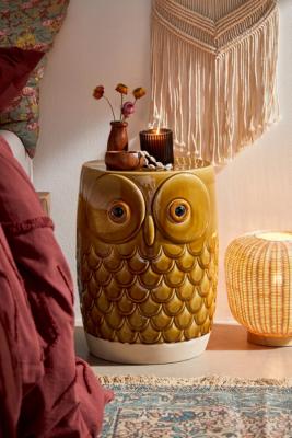 Stoneware Owl outlets Side Table