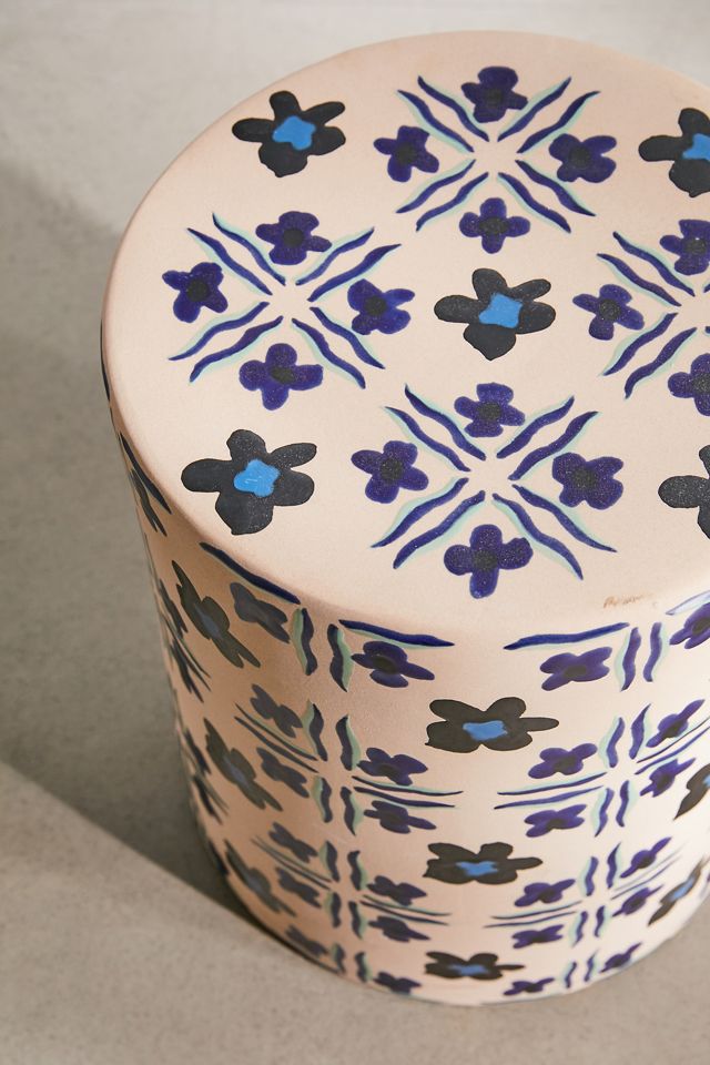 Cross Stitch Ceramic Side Table #2