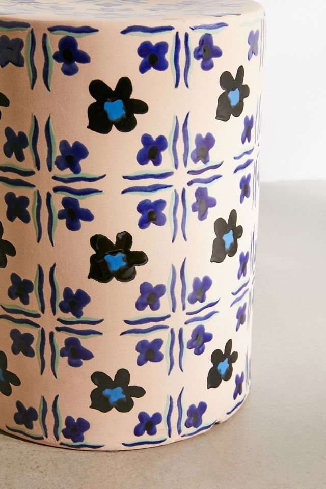 Cross Stitch Ceramic Side Table #3