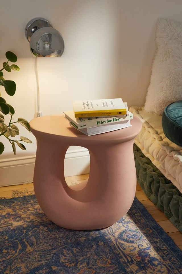 Pink Vera Ceramic Side Table Urban Outfitters UK