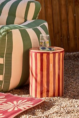 Striped Side Table