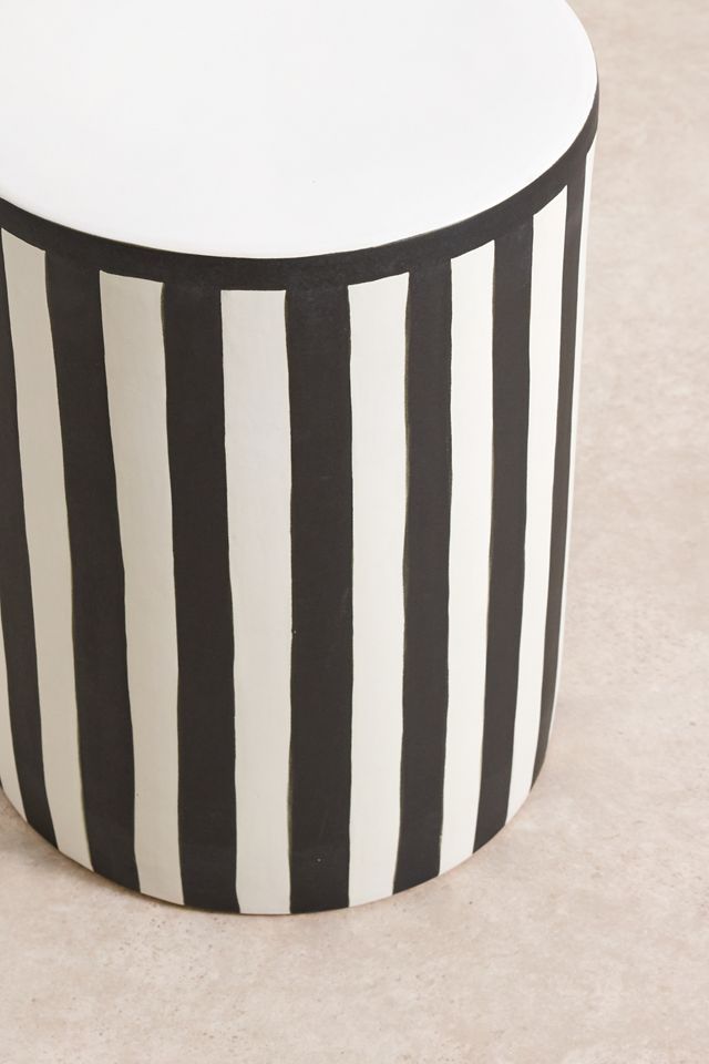 Black & White Striped Side Table #2