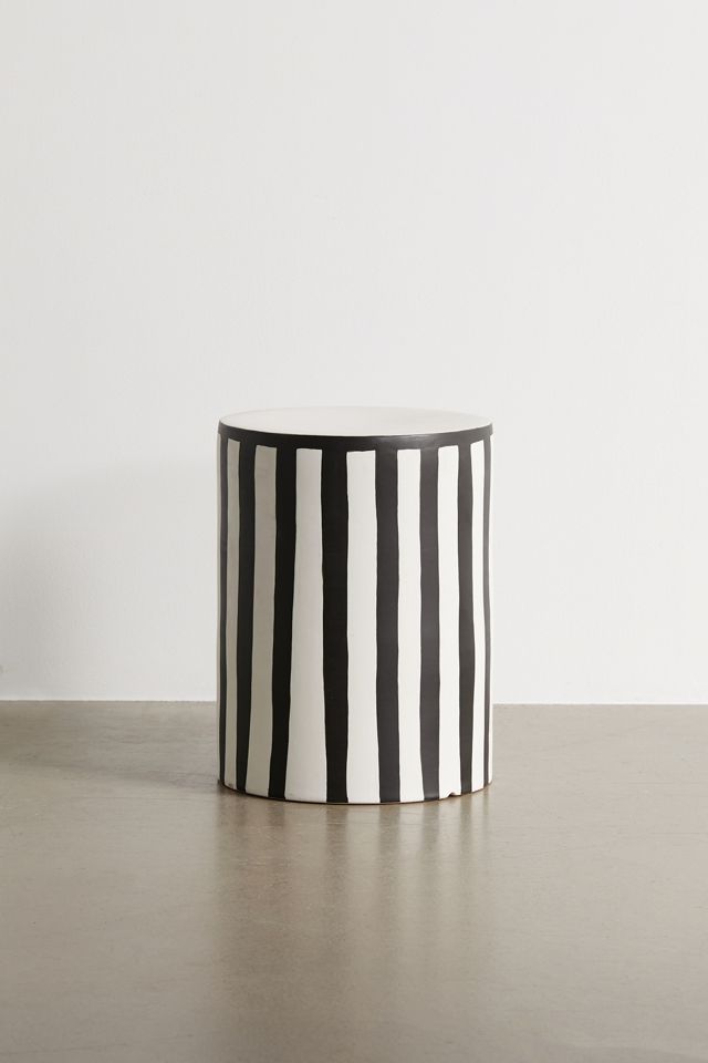Striped Ceramic Side Table