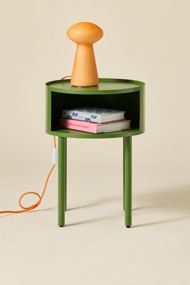 Lucie Green Iron Cutout Storage Nightstand