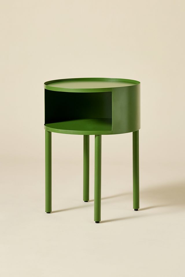 Lucie Green Iron Cutout Storage Nightstand #1