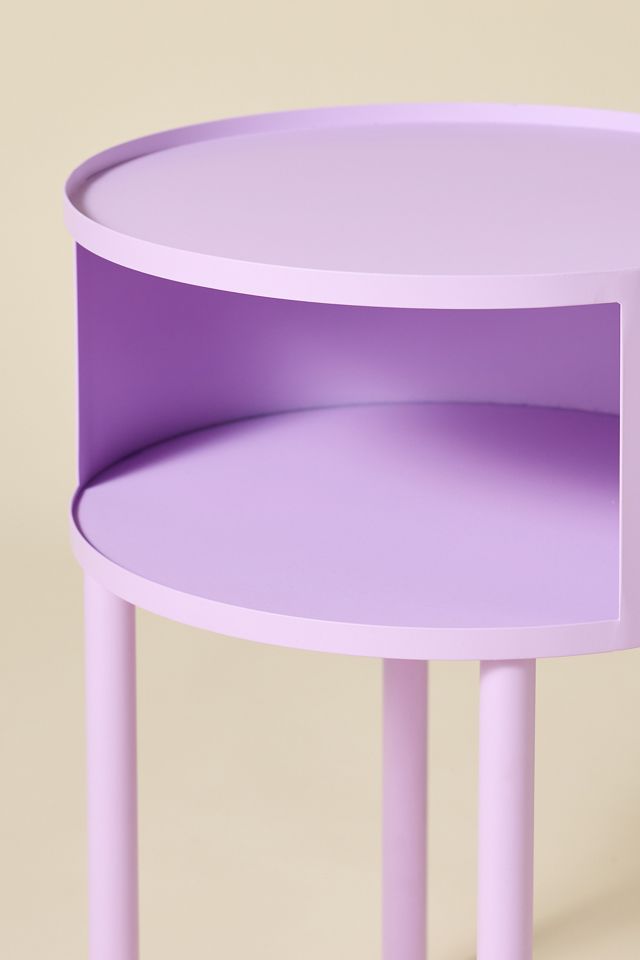 Lucie Lilac Iron Cutout Storage Nightstand #2