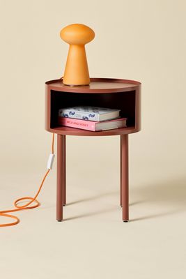 Lucie Terracotta Iron Cutout Storage Nightstand