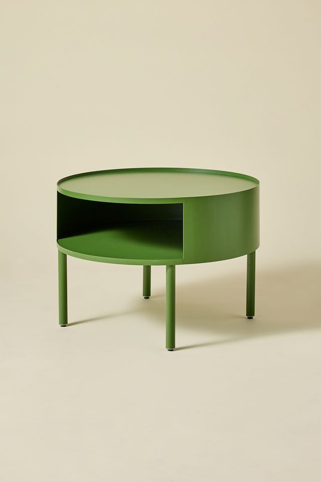Lucie Green Round Iron Storage Coffee Table #1