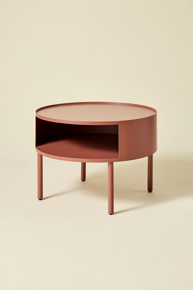 Lucie Terracotta Round Iron Storage Coffee Table #1