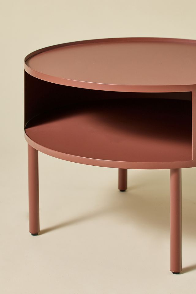 Lucie Terracotta Round Iron Storage Coffee Table #2