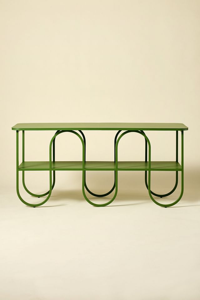 Lucie Green Squiggle Iron Storage Console #1