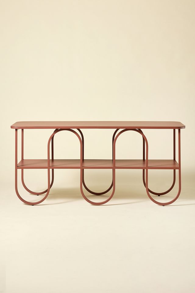 Lucie Terracotta Squiggle Iron Storage Console #1
