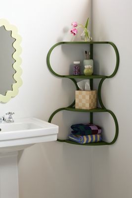 Lucie Green Corner Shelf