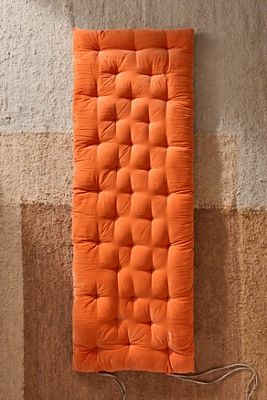 Colchoneta Individual de Terciopelo Lavado Color Mandarina para Dormir