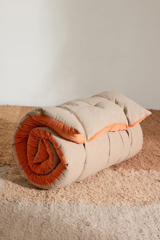 Tangerine Washed Velvet Single Sleepover Mat #1