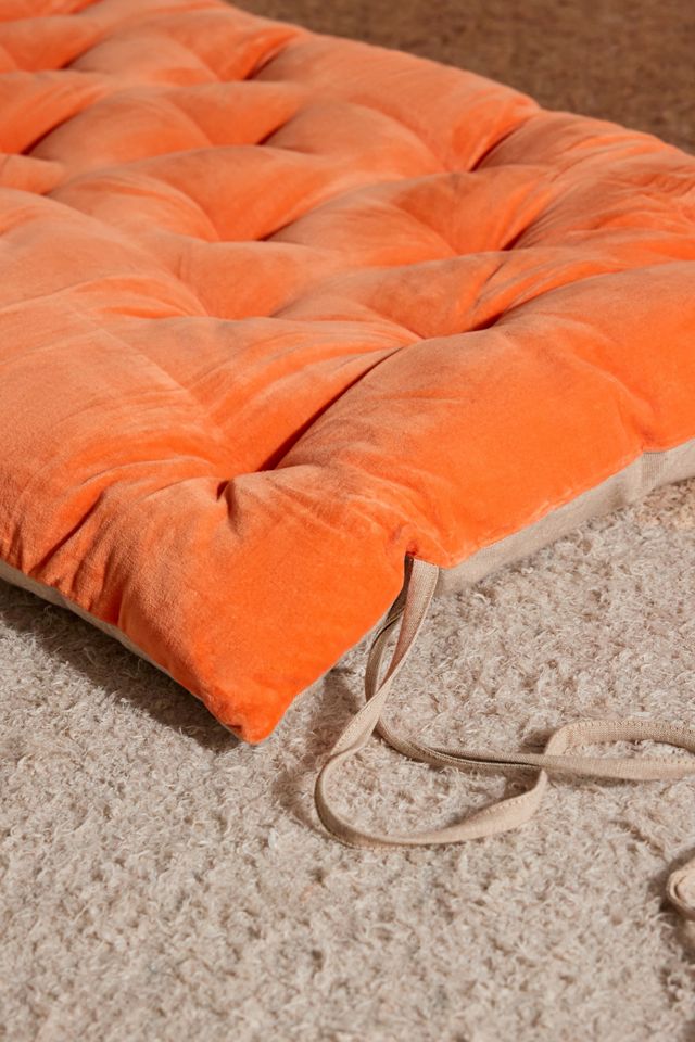 Tangerine Washed Velvet Single Sleepover Mat #2